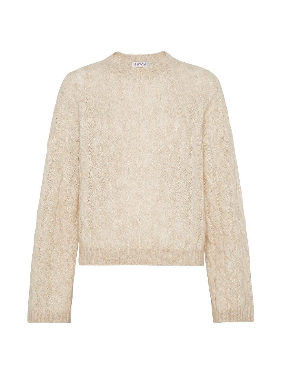 Womens Wool and Mohair Cable Knit Sweater product image