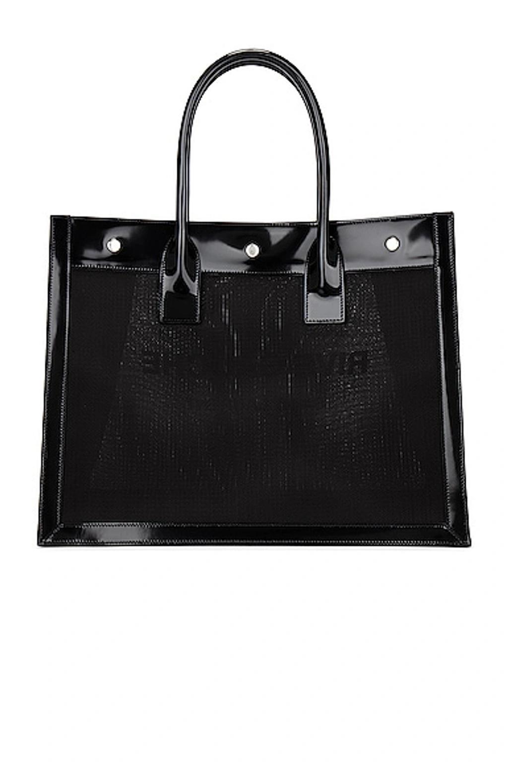 SAINT LAURENT Small Rive Gauche Nylon Tote Bag In Black Product Image