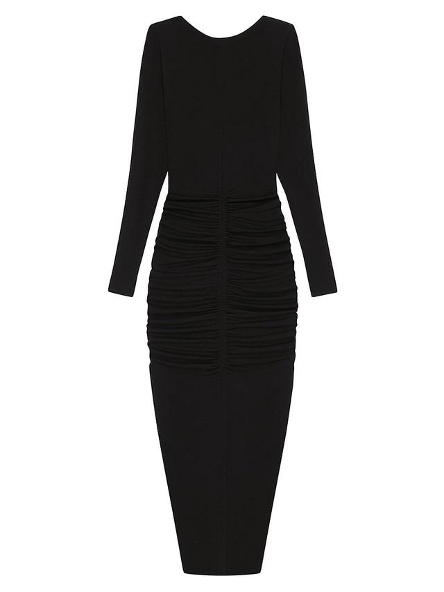 Givenchy Ruched Long Sleeve Crepe Gown Product Image