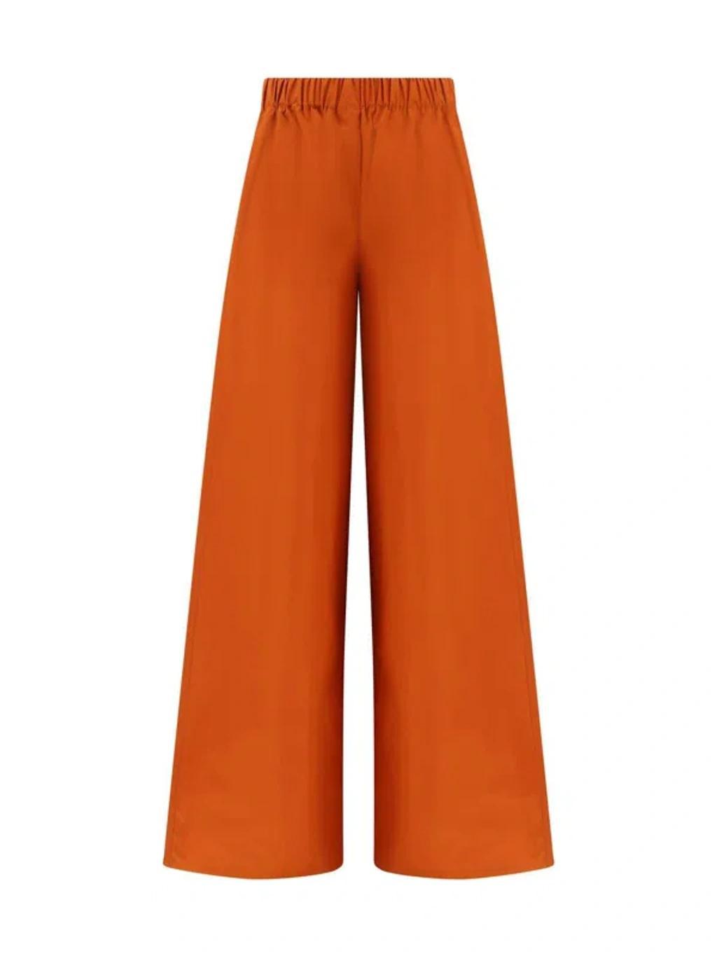 High Waisted Wide Leg Trousers In Brown Product Image