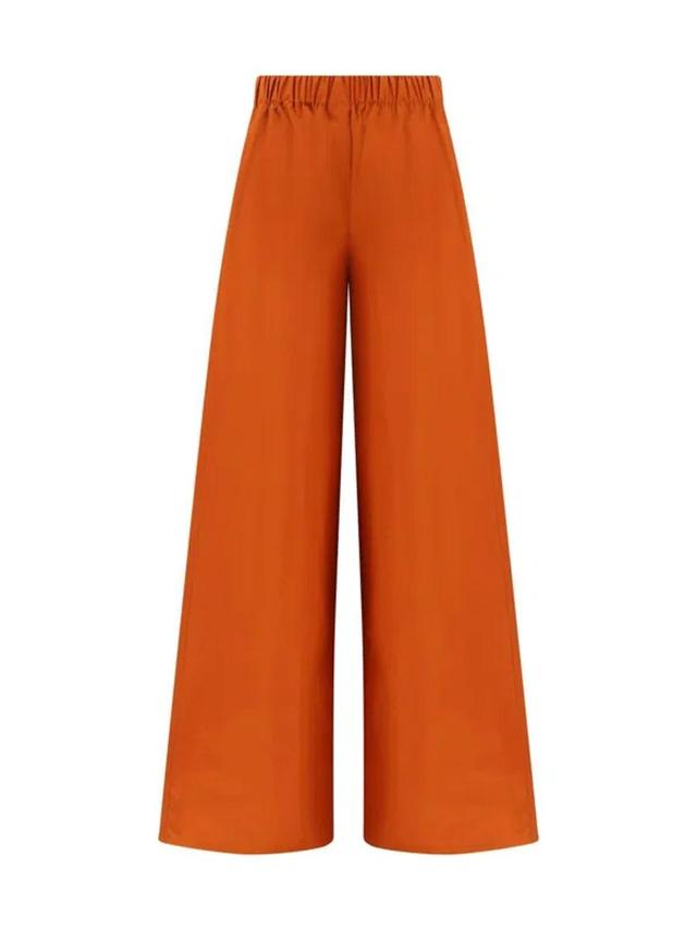 High Waisted Wide Leg Trousers In Brown Product Image