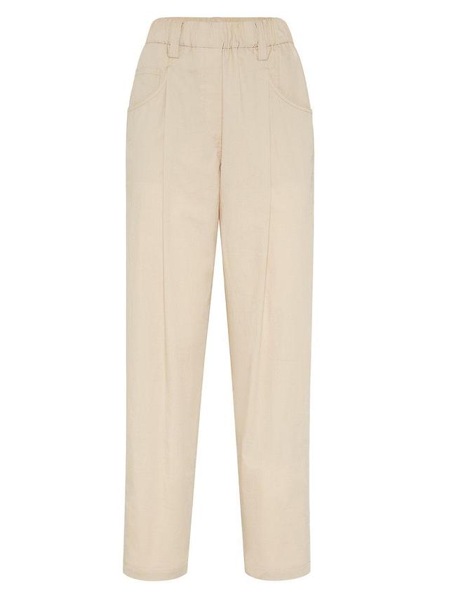 Womens Lightweight Cotton Poplin Baggy Track Trousers with Shiny Tab Product Image