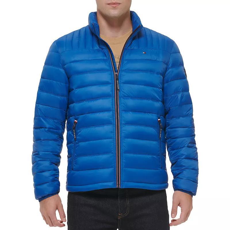 Big & Tall Tommy Hilfiger Stand Collar Packable Puffer Jacket, Mens Black Product Image