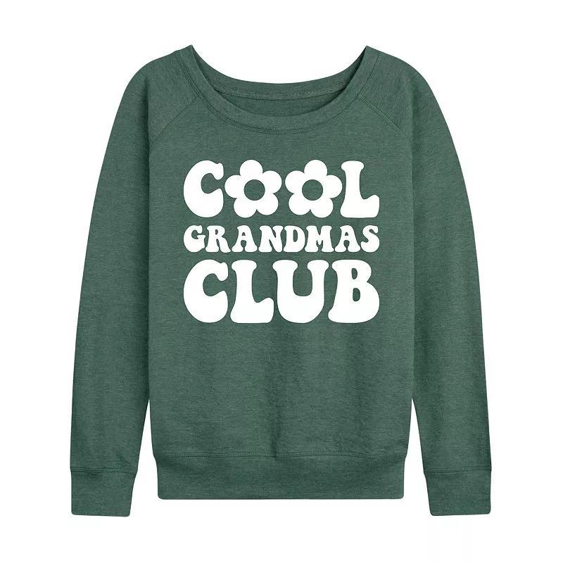 Womens Cool Grandmas Club Lightweight French Terry Sweatshirt, Girls Grey Indigo Product Image