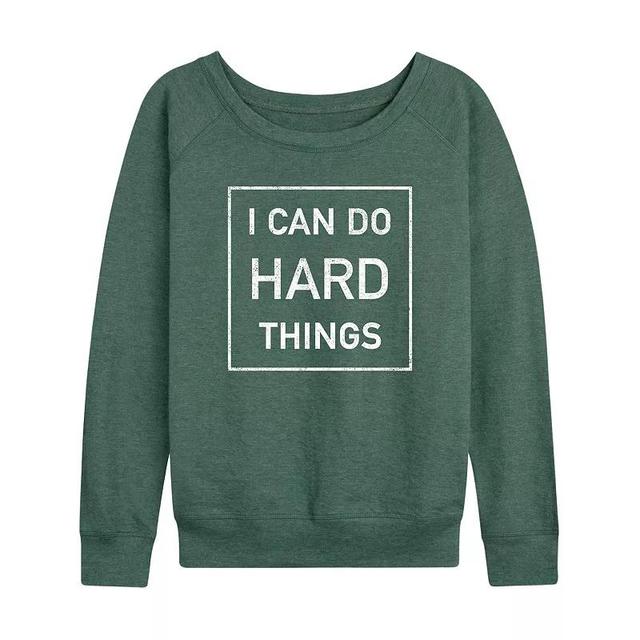 Womens I Can Do Hard Things Slouchy Graphic Sweatshirt Heather Grey Product Image