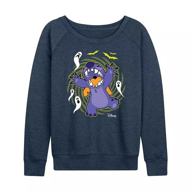 Disneys Lilo & Stitch Womens Halloween Ghosts Lightweight French Terry Sweatshirt Heather Grey Product Image