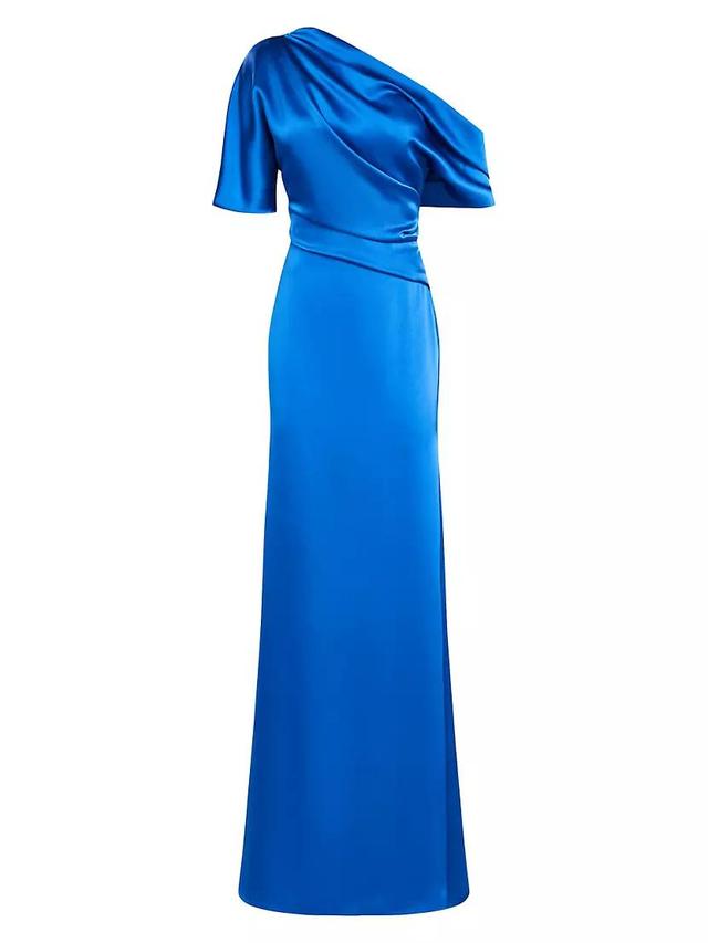 Remi Draped Satin One-Shoulder Gown Product Image