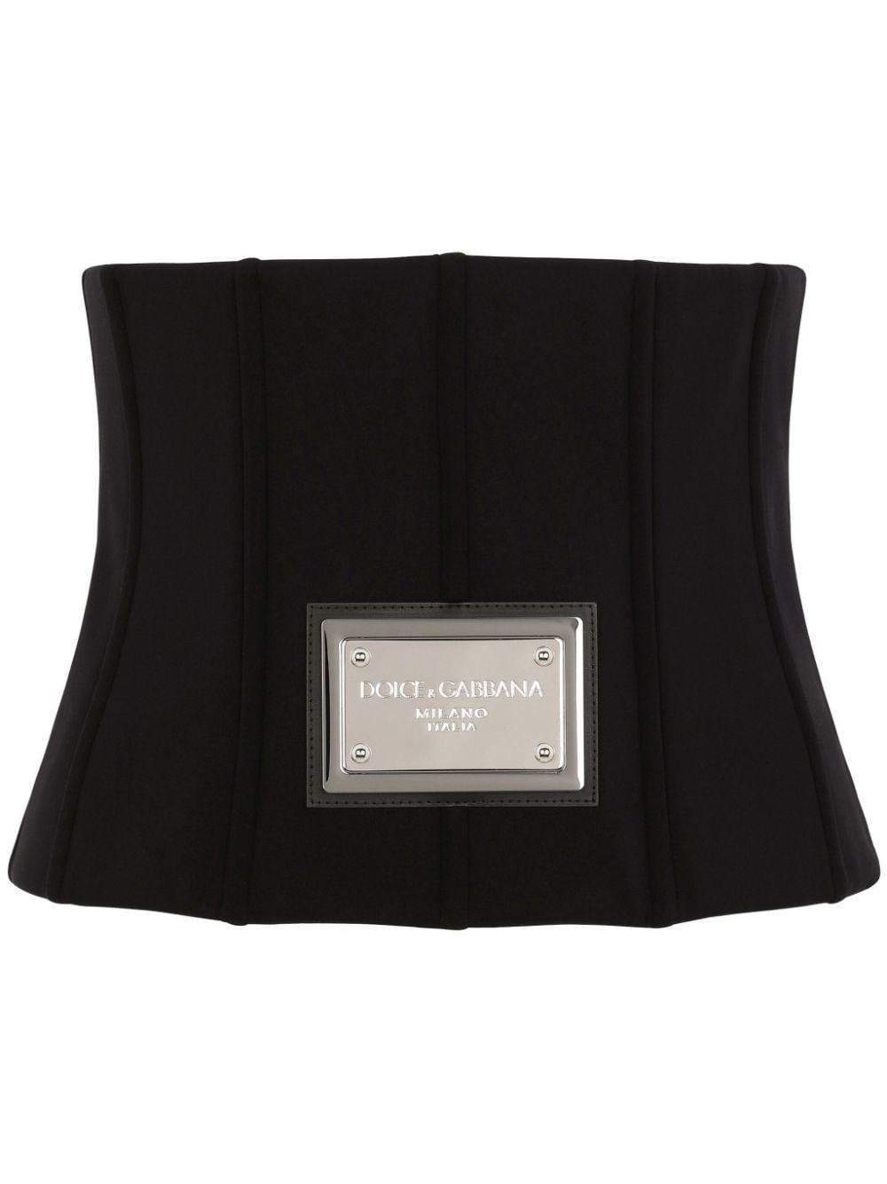 Logo-plaque Corset Belt In Black Product Image