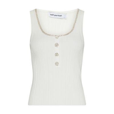 Mesh Tank Top In White Product Image