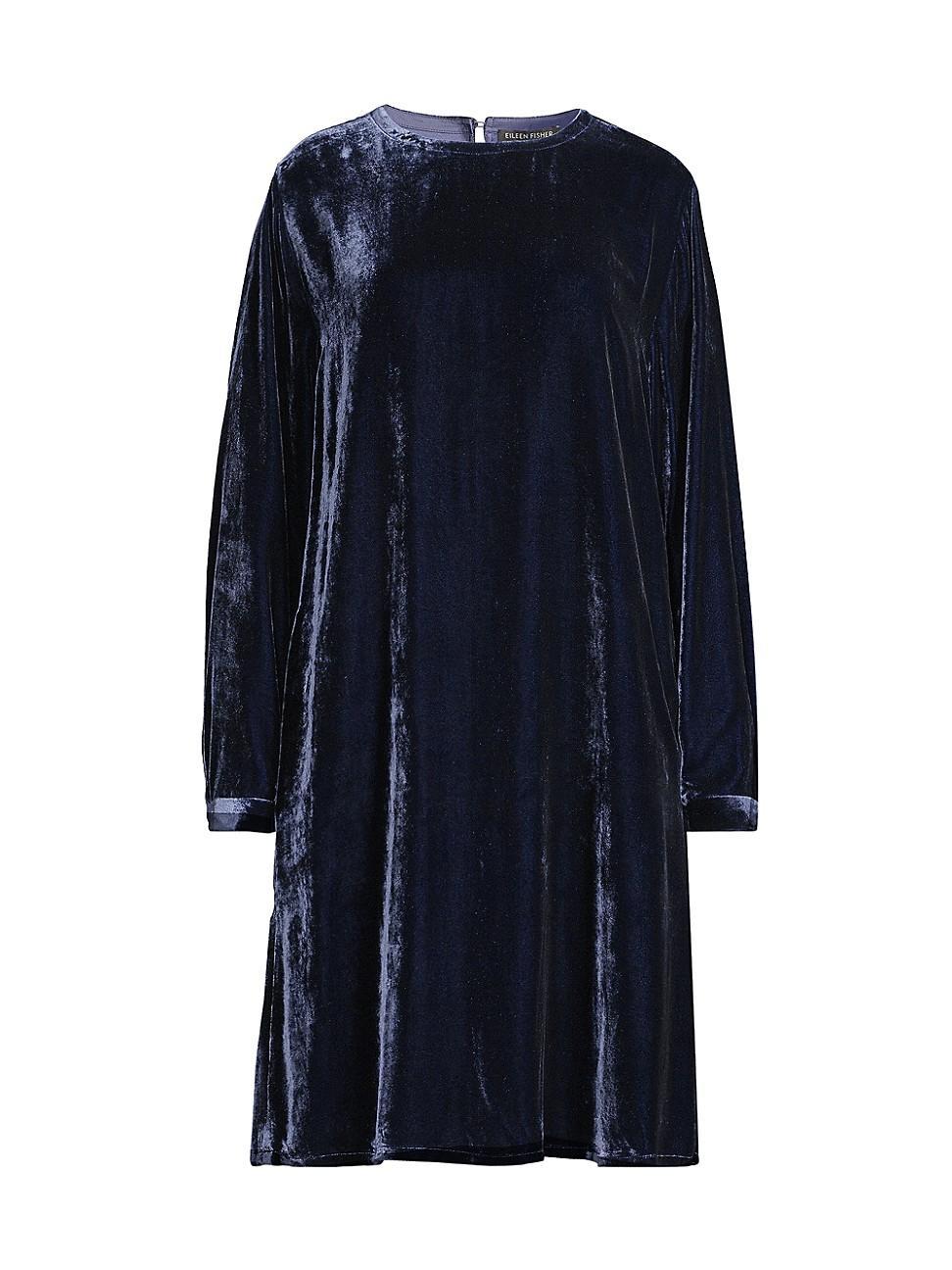 Eileen Fisher Long Sleeve Velvet Shift Dress Product Image