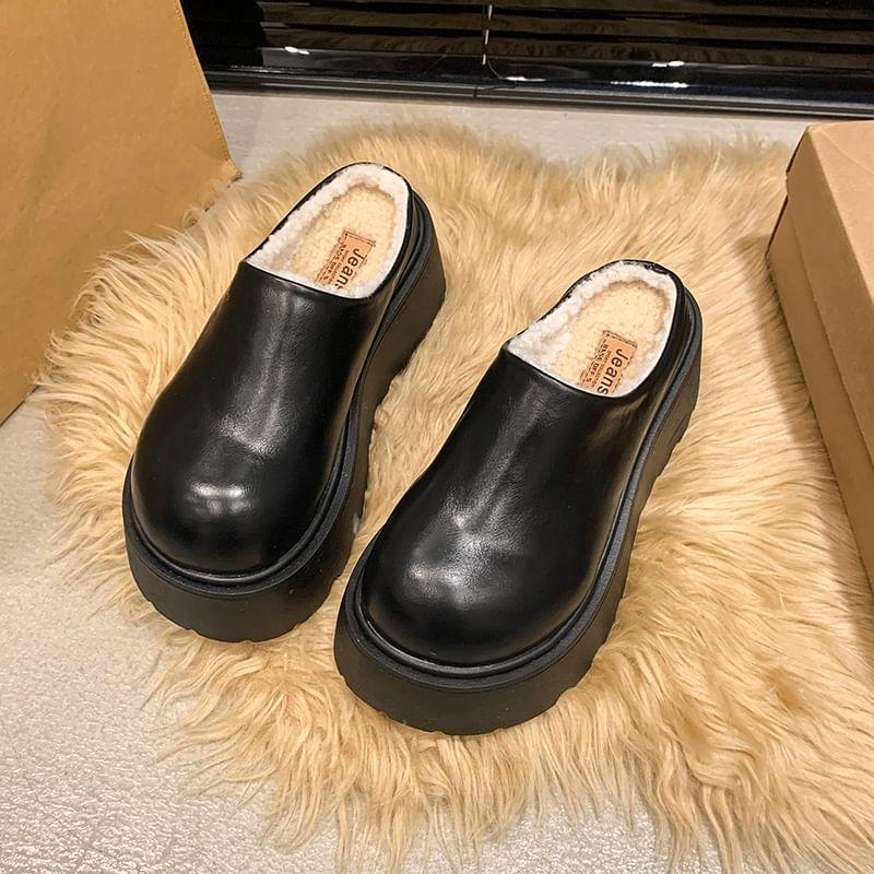 Platform Fleece Lined Mules Product Image