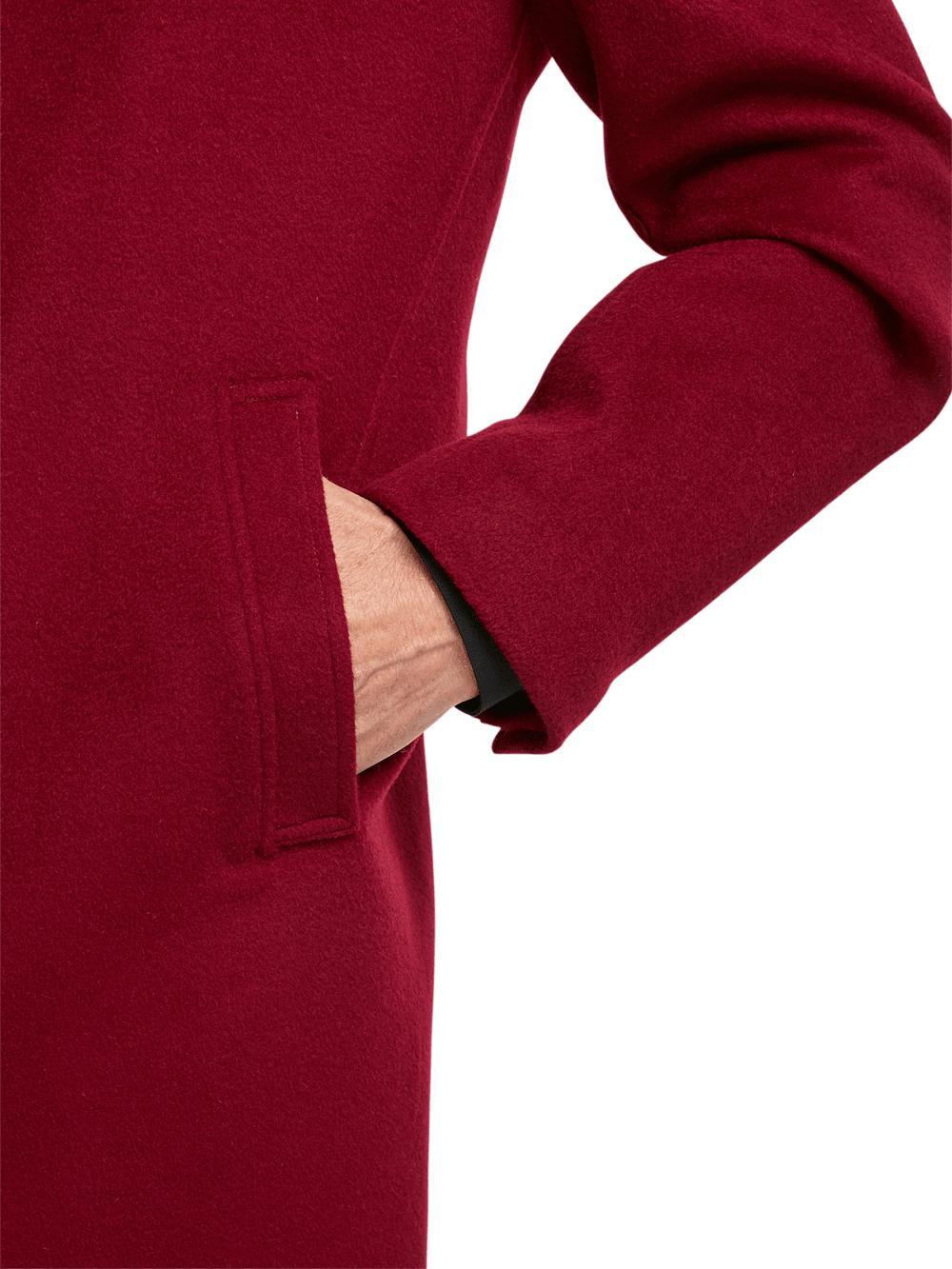 Wool Single Breasted Topcoat - Red Product Image