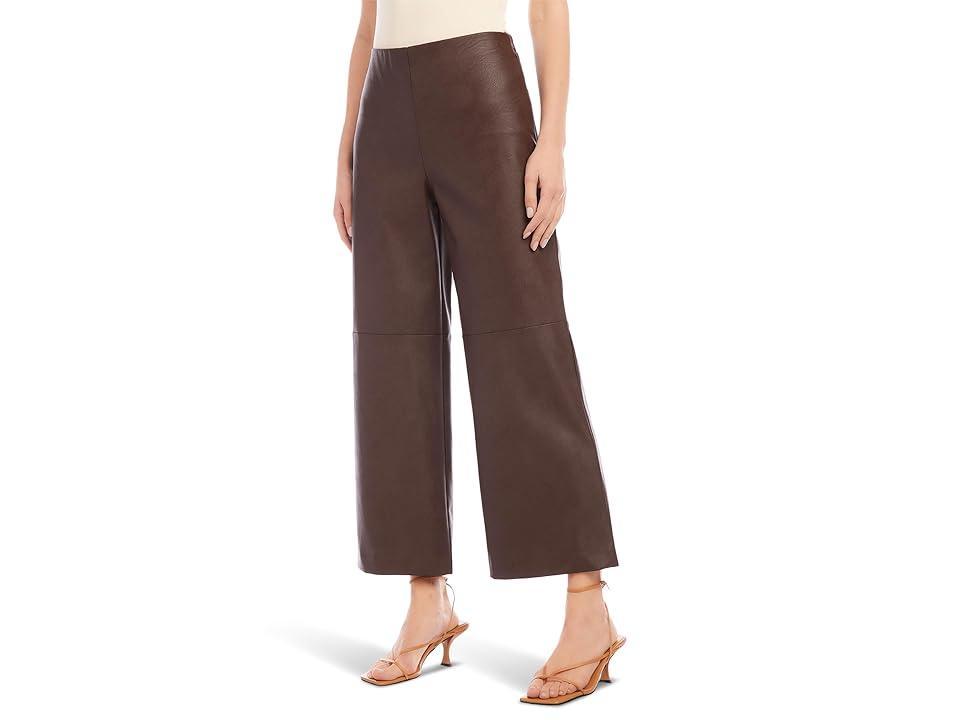 Karen Kane Wide Leg Crop Faux Leather Pants Product Image