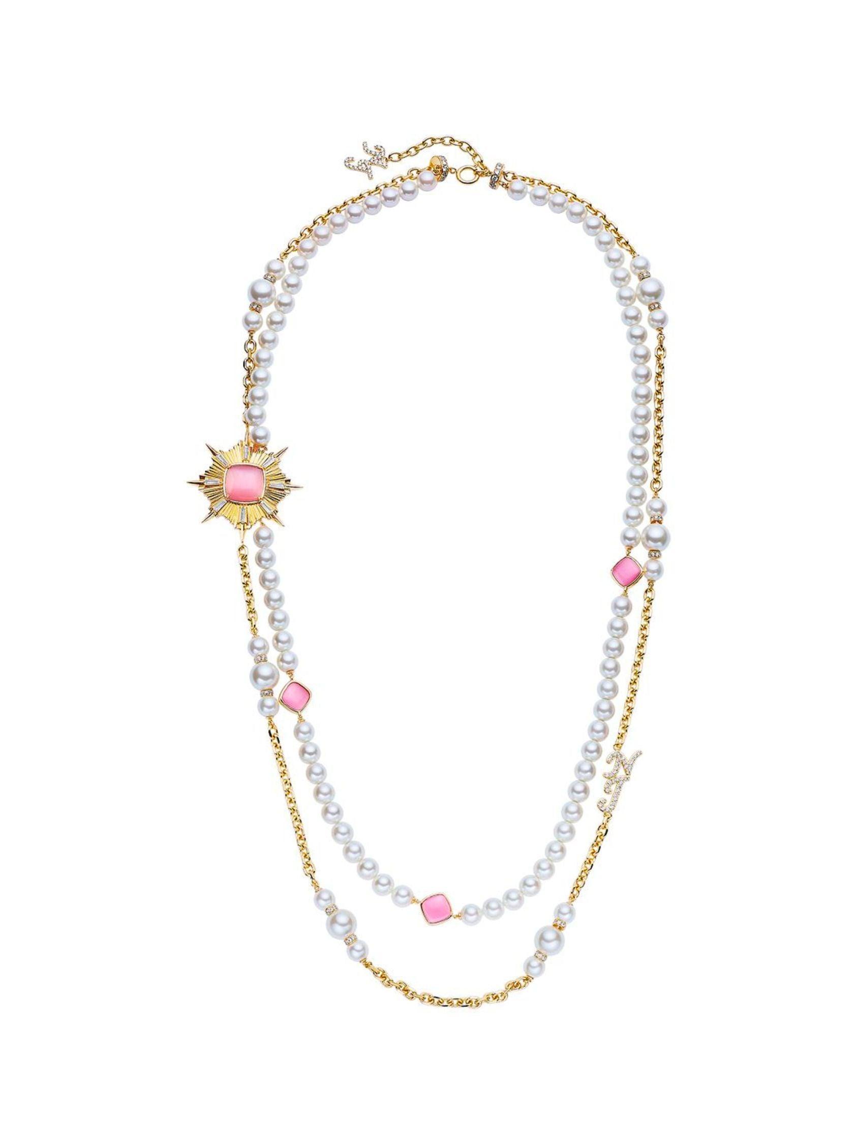 Anika Pearl Necklace (Pink) Product Image