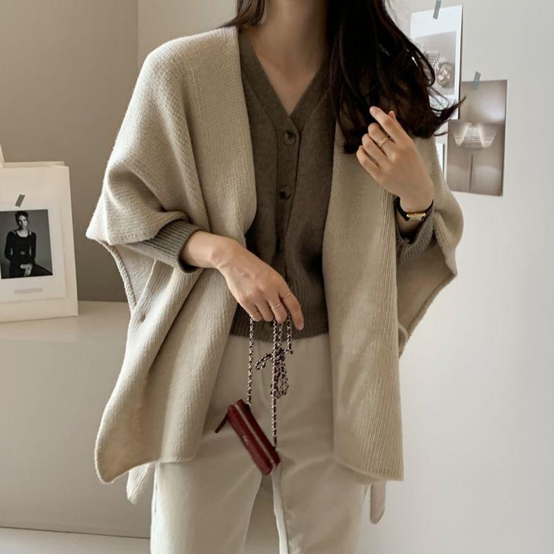 Plain Open Front Cardigan Product Image