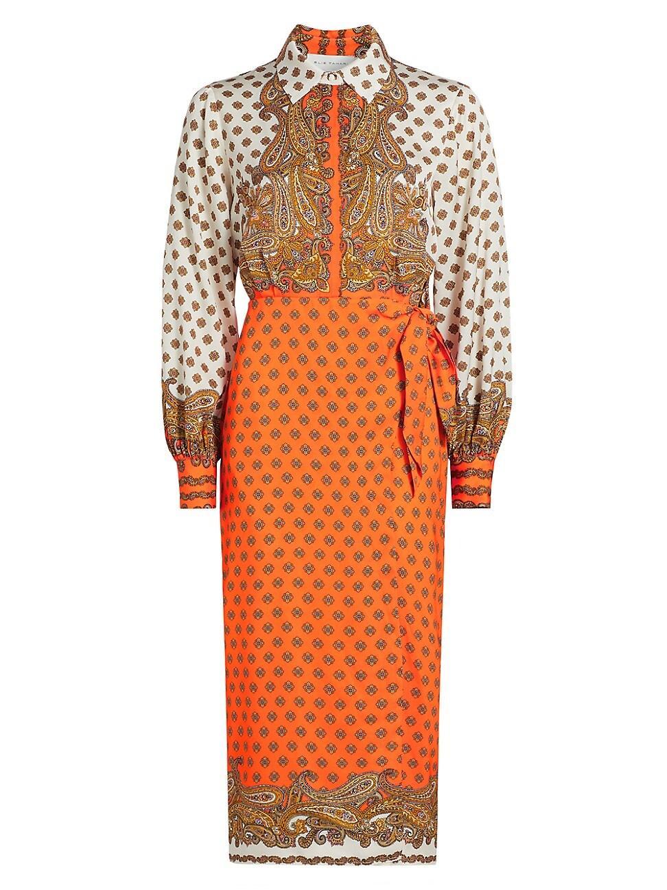 Womens The Vero Silk Printed Wrap Midi-Shirtdress Product Image