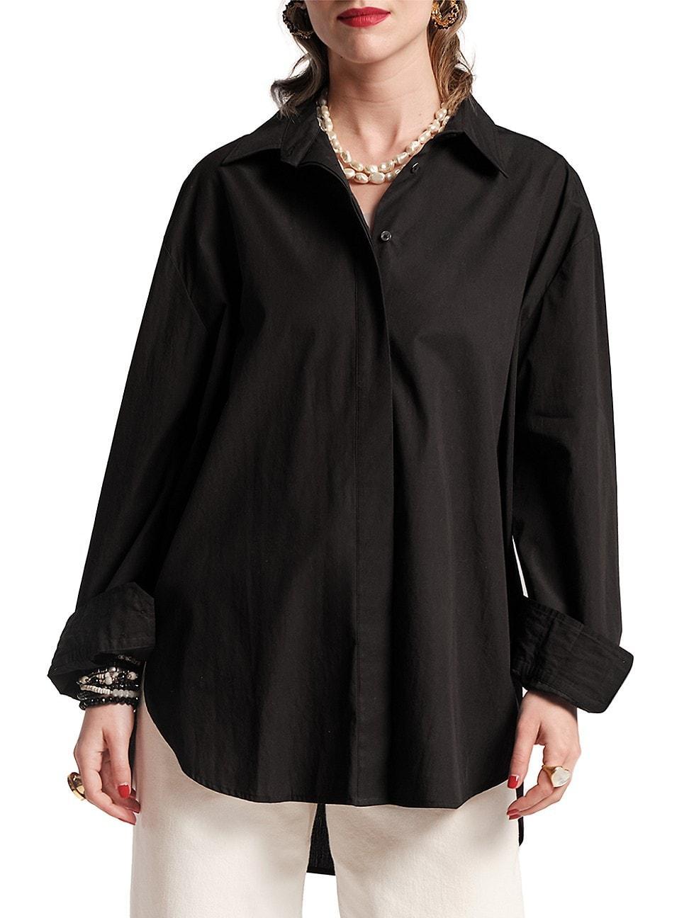 Womens Oversized Cotton Poplin Shirt Product Image