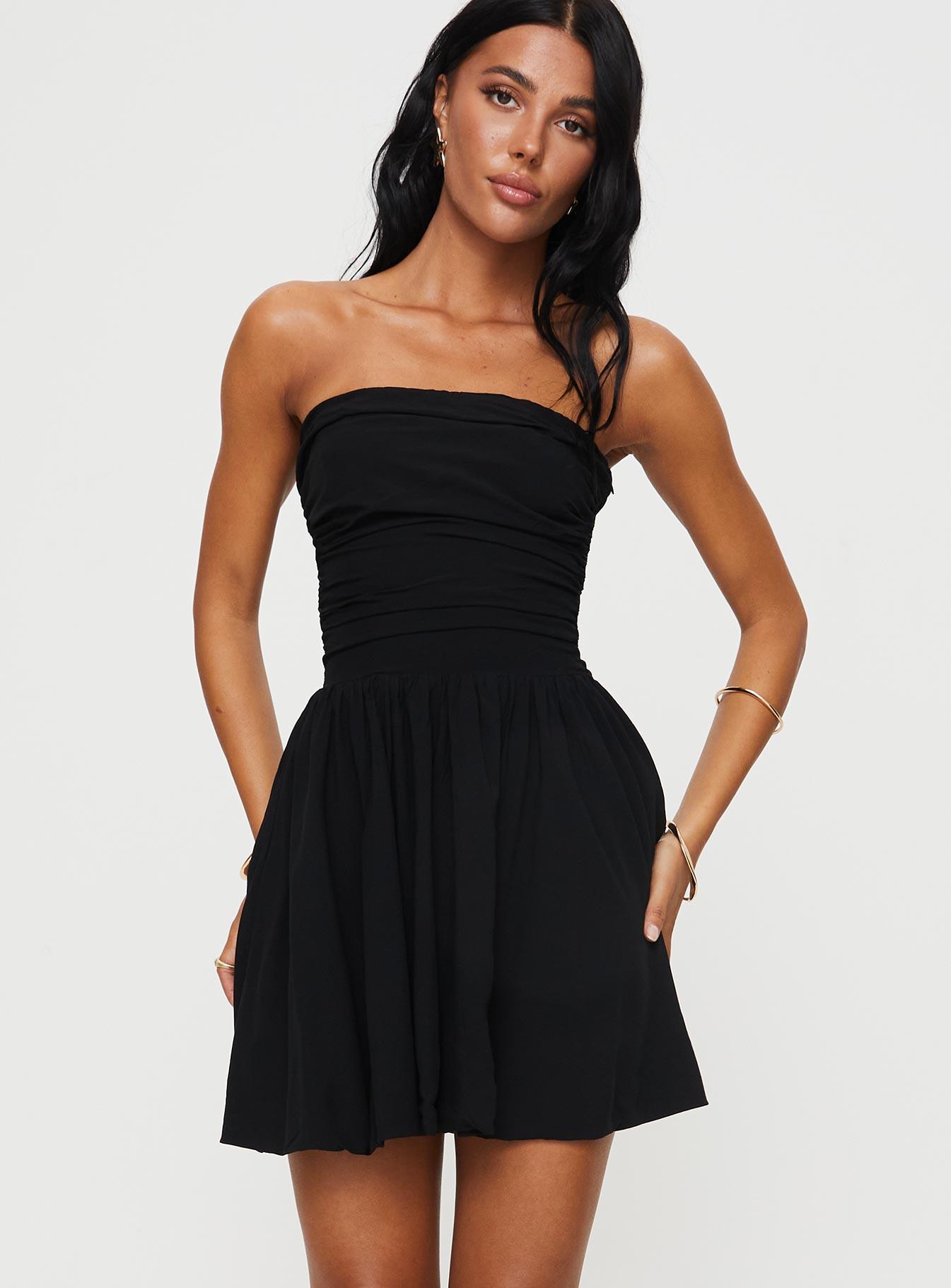 Rashida Strapless Mini Dress Black Product Image