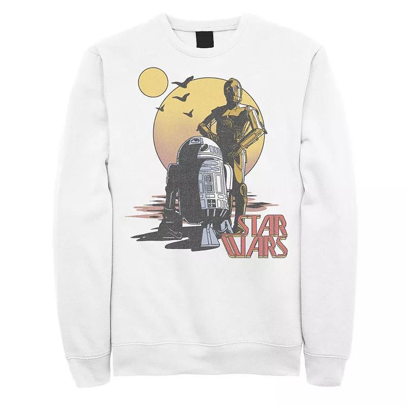 Mens Star Wars C-3PO And R2-D2 On Tatooine Retro Portrait Sweatshirt Product Image