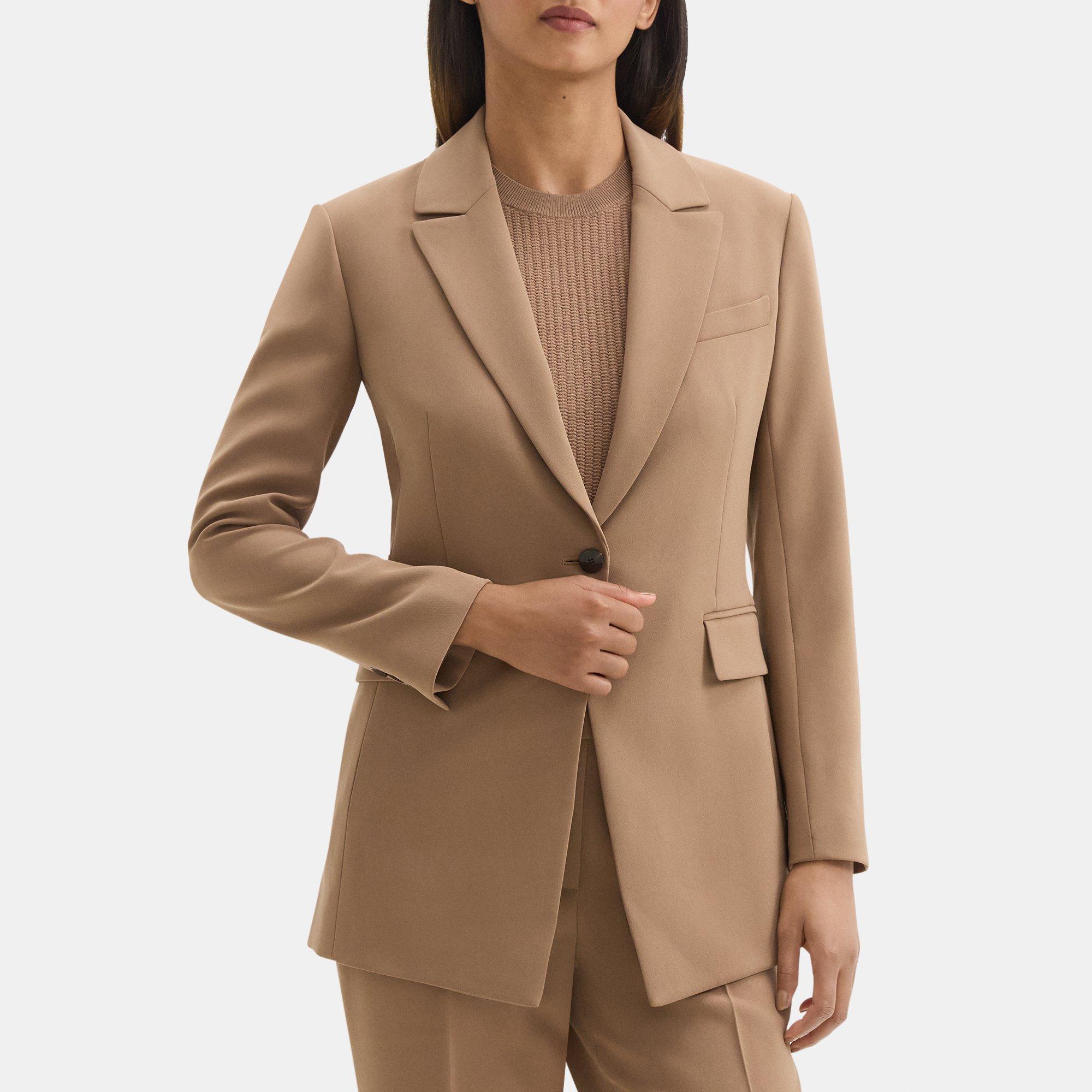 Crepe Single-Breasted Blazer | Theory Outlet Product Image