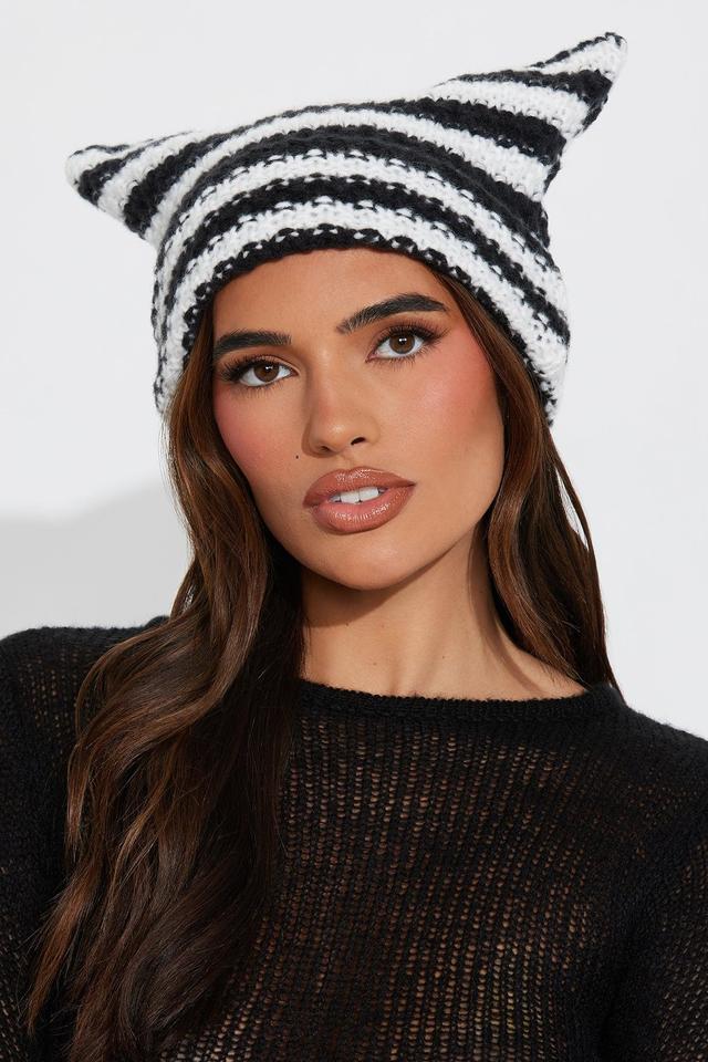 CATch You Later Beanie - Black/White Product Image