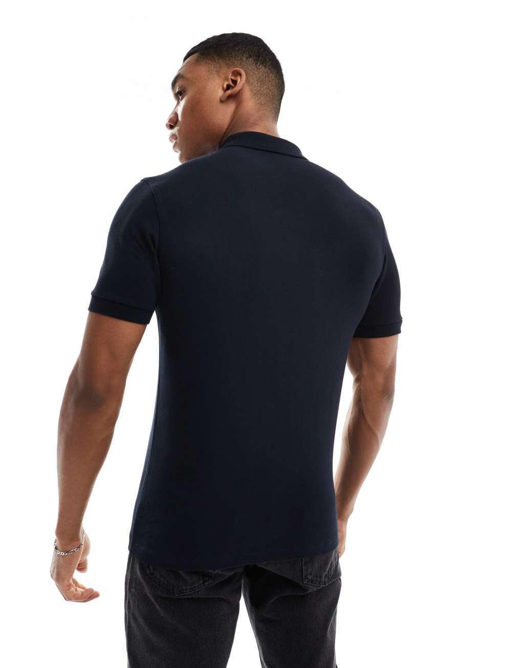 Fred Perry unisex plain polo shirt in navy Product Image