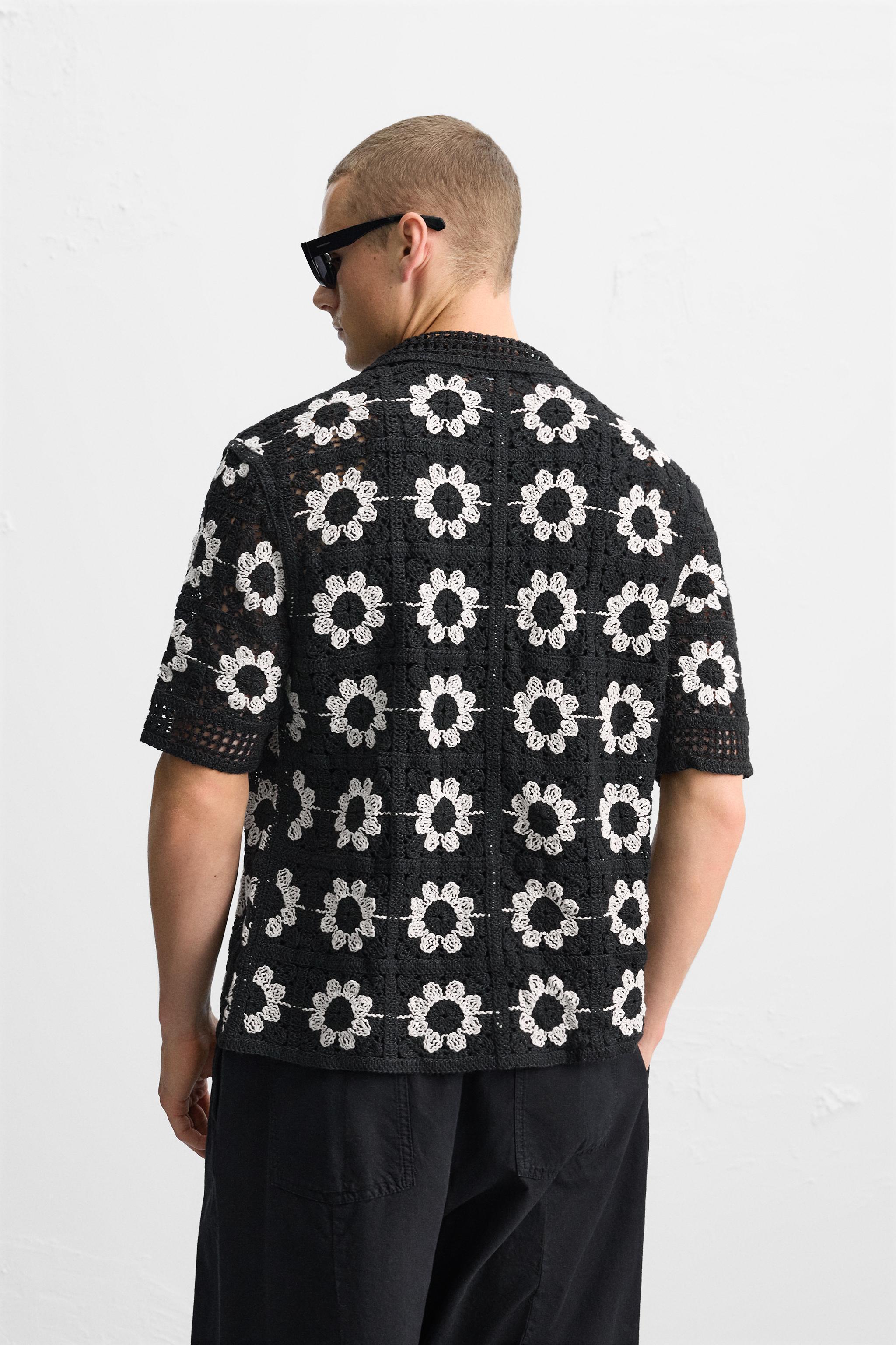 GEOMETRIC CROCHET SHIRT Product Image