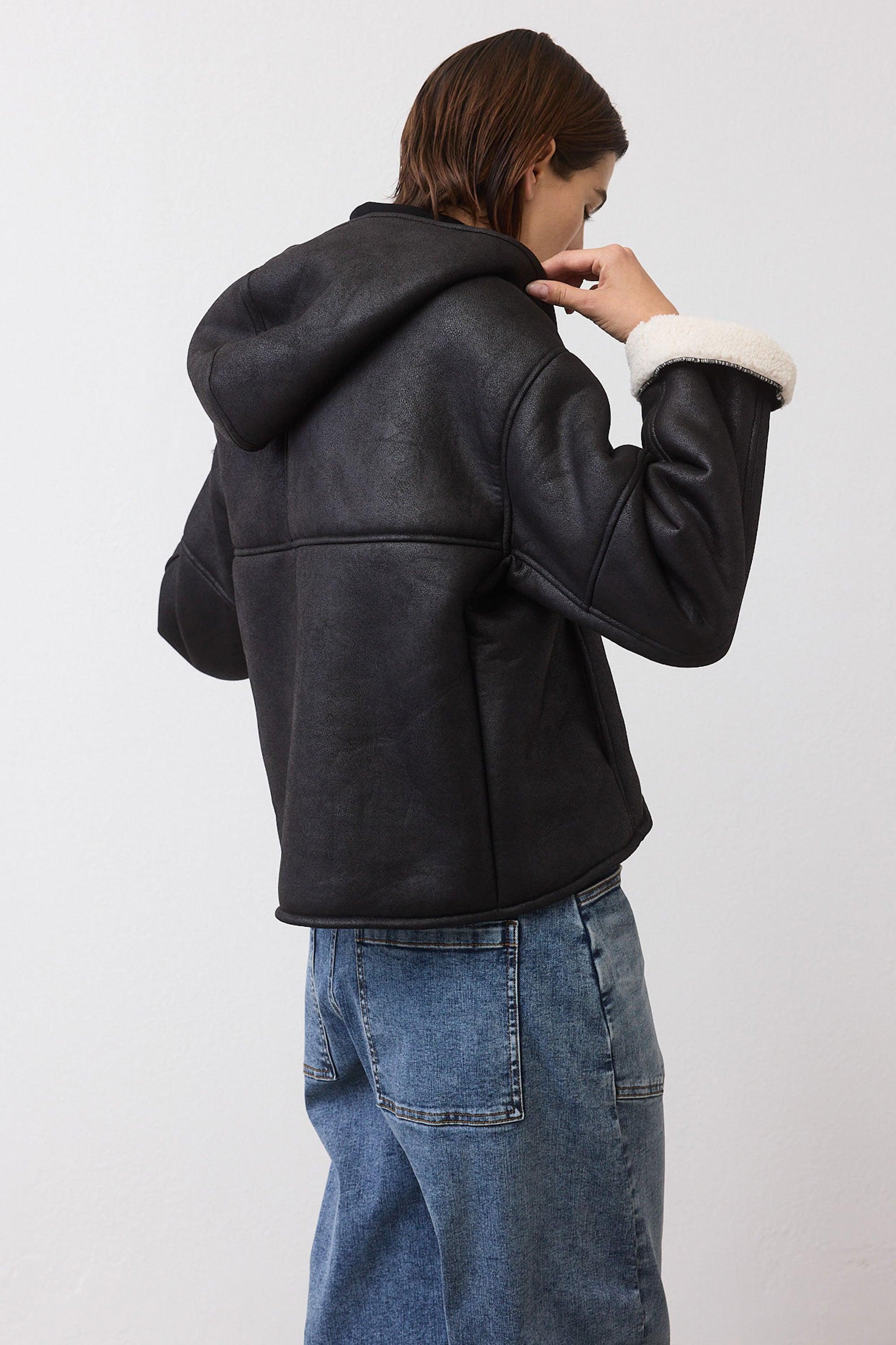 The Hooded Shearling Jacket Product Image