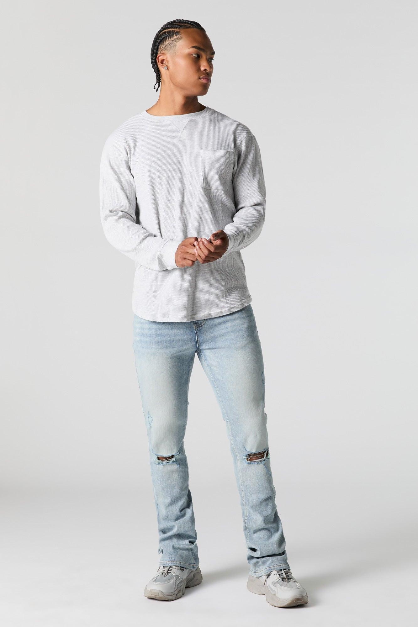 Distressed Straight Stacked Jean Male Product Image