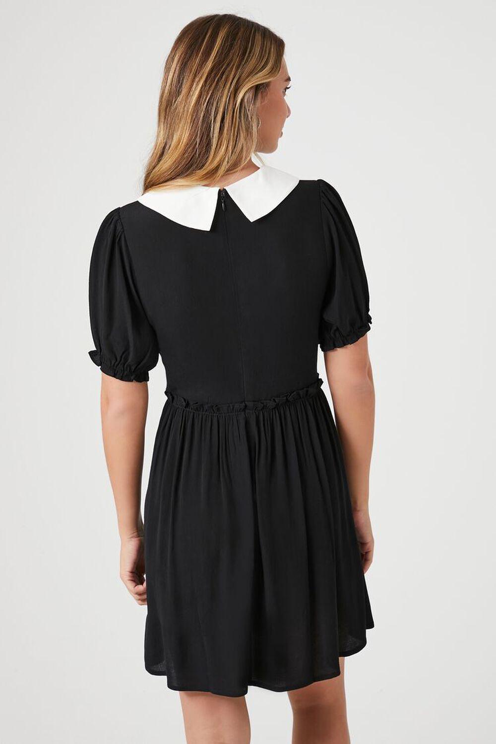 Collar Puff-Sleeve Mini Dress | Forever 21 Product Image