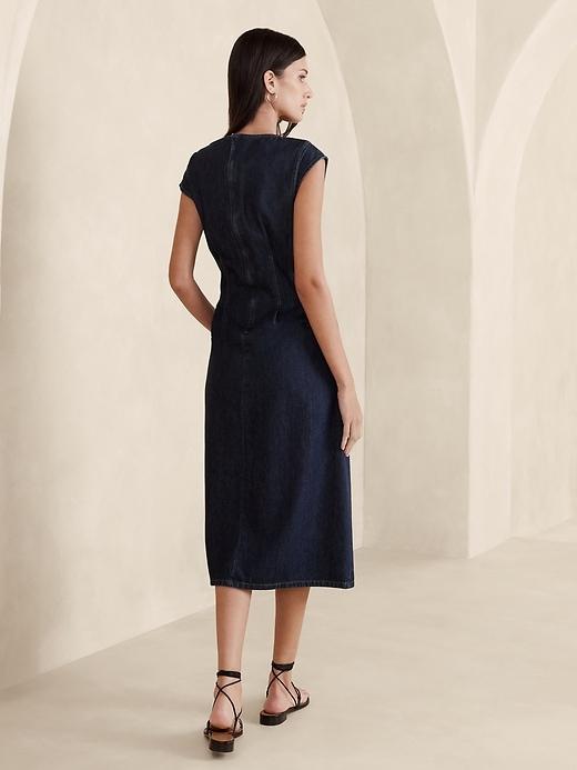 Lina Italian Denim Midi Dress Product Image