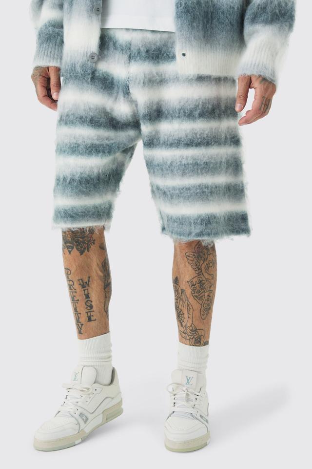 Tall Relaxed Fit Knitted Brushed Shorts | boohooMAN USA Product Image