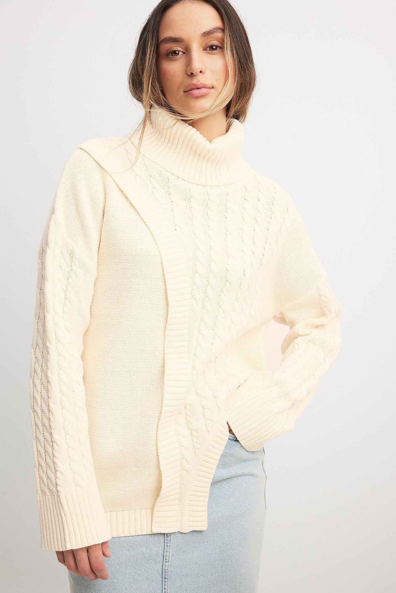 Knitted Asymmetric Cable Sweater product image