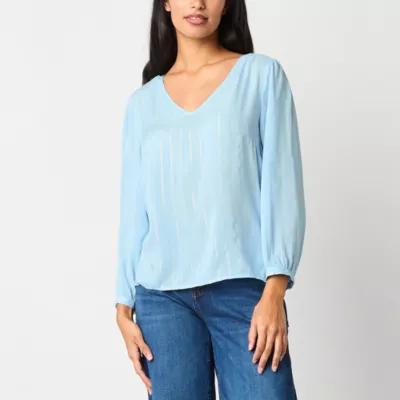 a.n.a Womens V Neck 3/4 Sleeve Blouse Product Image