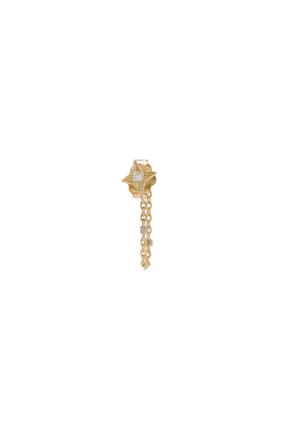 Logan Hollowell Four Point Star Chain Single Earring in Metallic Gold Product Image