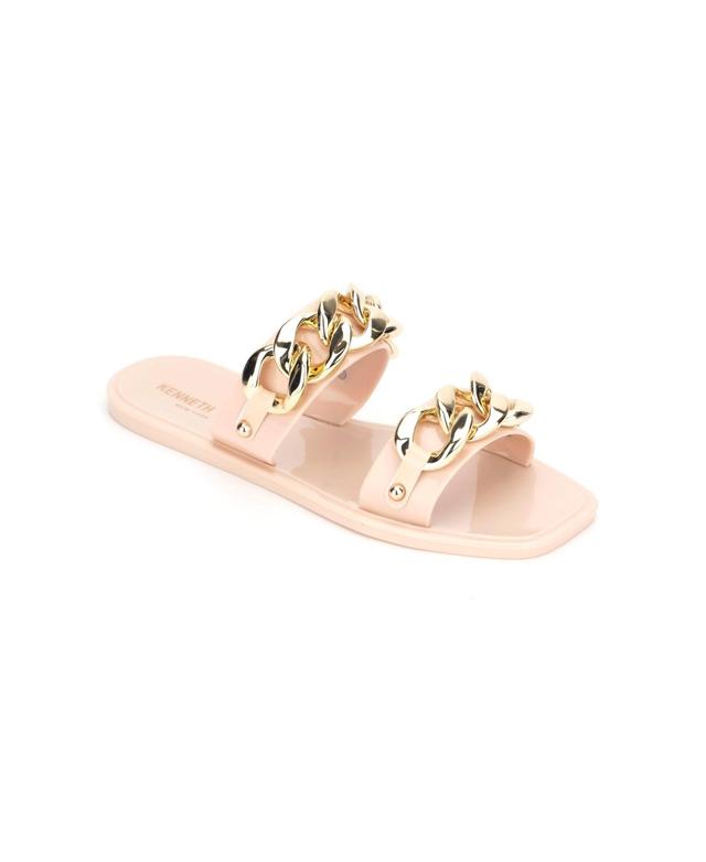 Kenneth Cole New York Womens Naveen Chain Jelly Slide Flat Sandals Product Image