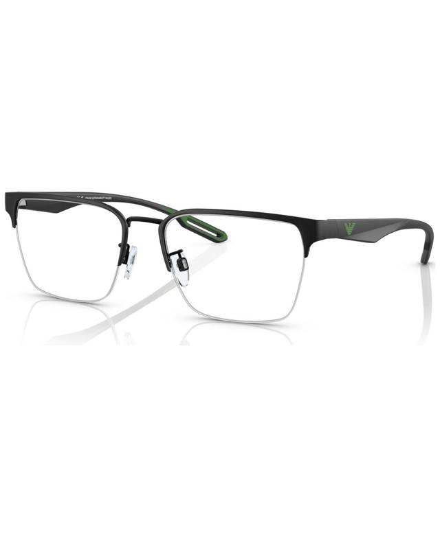 Emporio Armani Mens Square Eyeglasses, EA113756-o - Matte Black Product Image