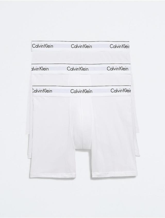 Calvin Klein Mens Modern Cotton Stretch 3 Pack Boxer Brief - White - S Product Image