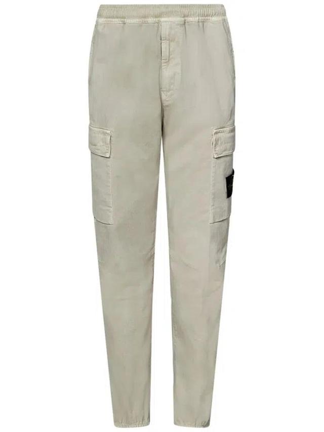 Logo Patch Cargo Pants In White Product Image