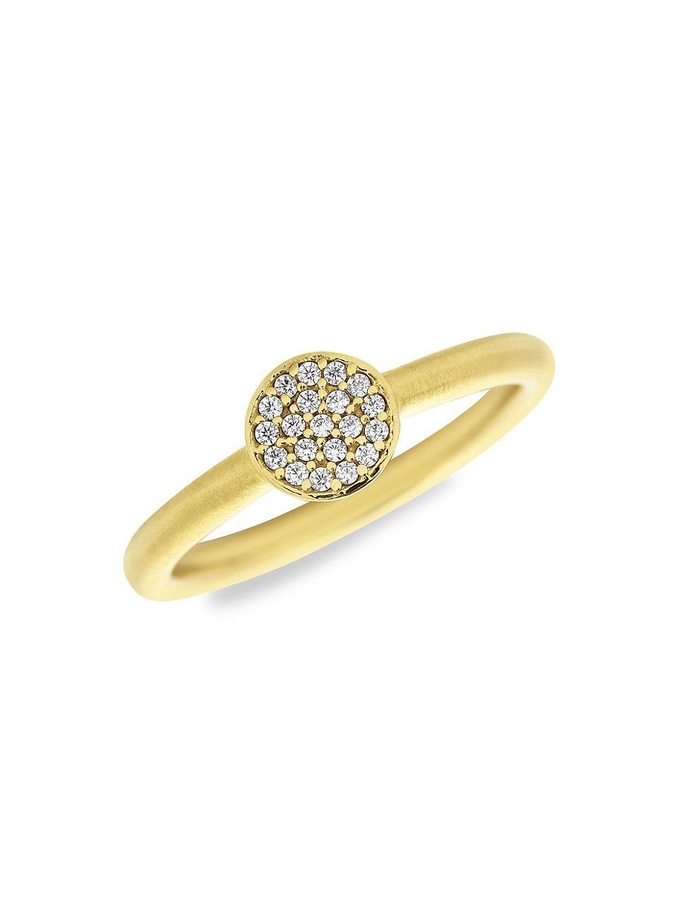 Womens Signature Knockout 22K Gold-Plated & White Topaz Ring Product Image