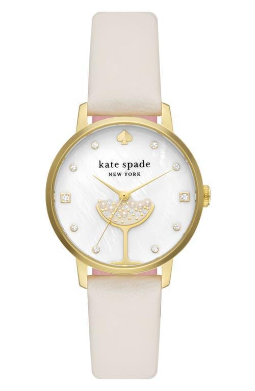 kate spade new york metro leather strap watch, 34mm Product Image