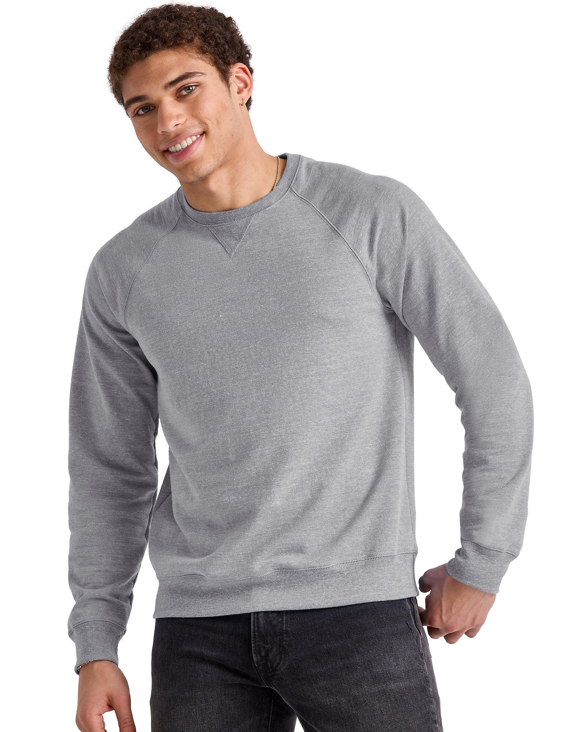 Hanes Originals Mens French Terry Sweatshirt Charcoal Heather M Product Image