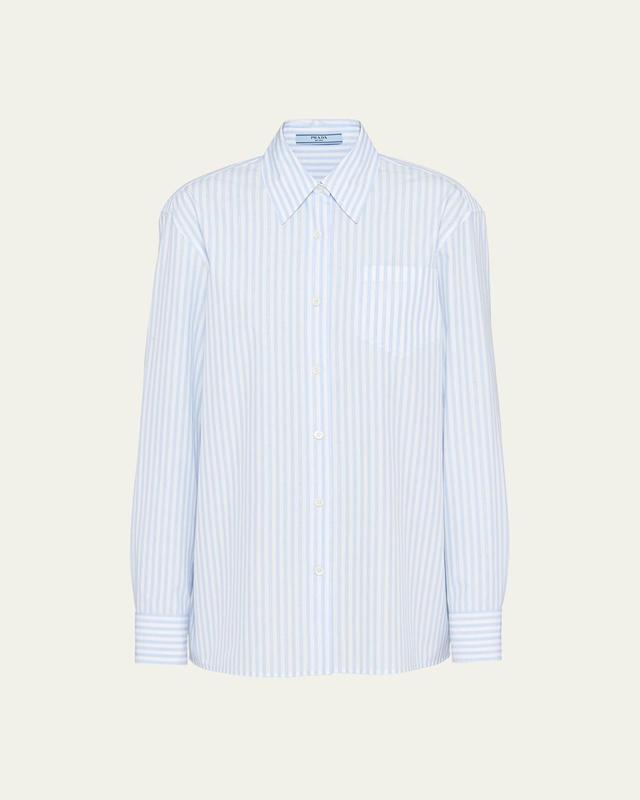 Jacquard Logo Poplin Button Up Shirt Product Image