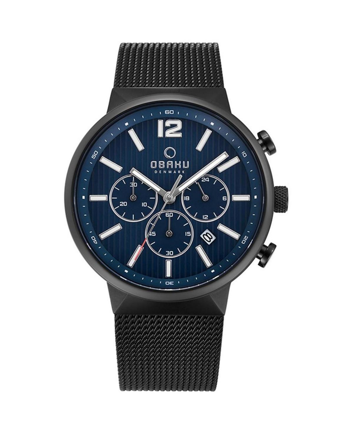 Obaku Mens Classic Blue Dial Watch - V180GCBLMB Product Image