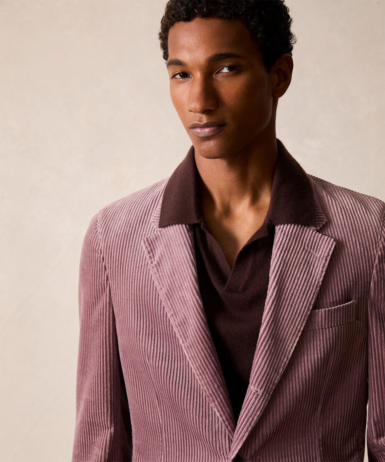 Italian Wide Wale Corduroy Madison Jacket in Mauve Product Image