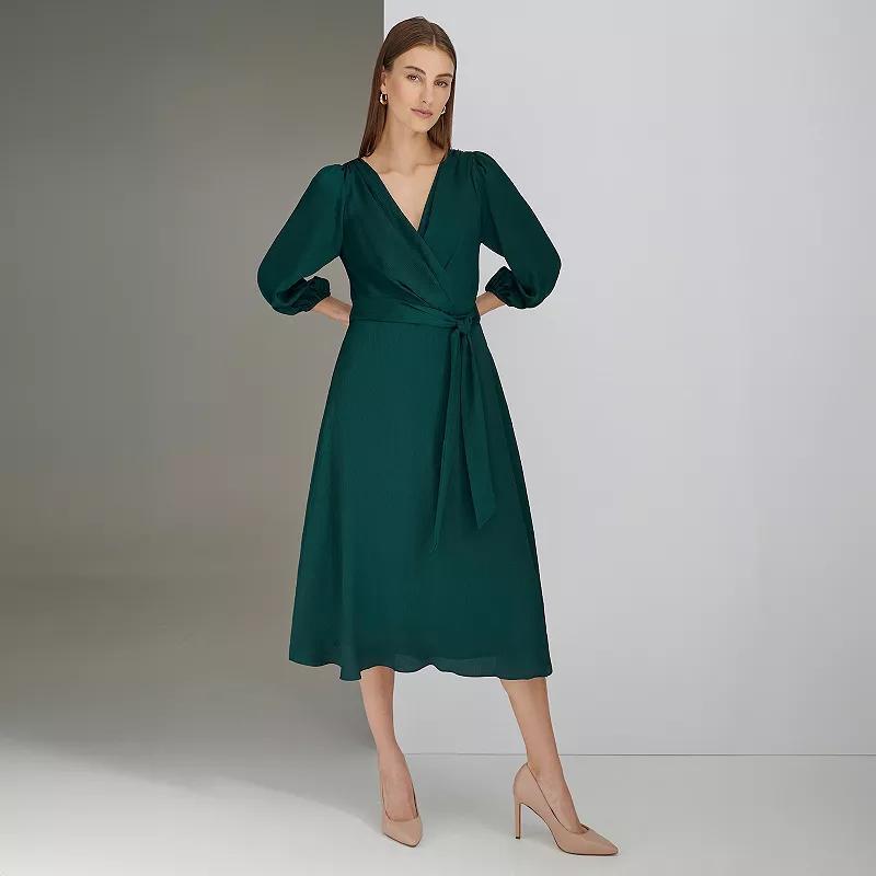 Womens Harper Rose Balloon Sleeve V-Neck Midi Dress Product Image