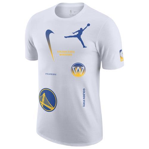 Nike Mens Warriors Statement All Over Print T-Shirt - White/Blue Product Image