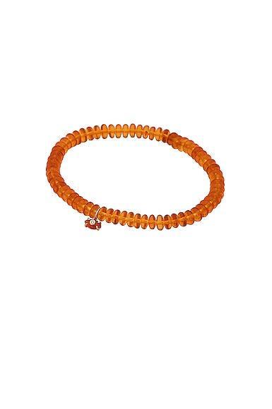 Sydney Evan Evil Eye Charm Beaded Bracelet Burnt Orange.. Product Image