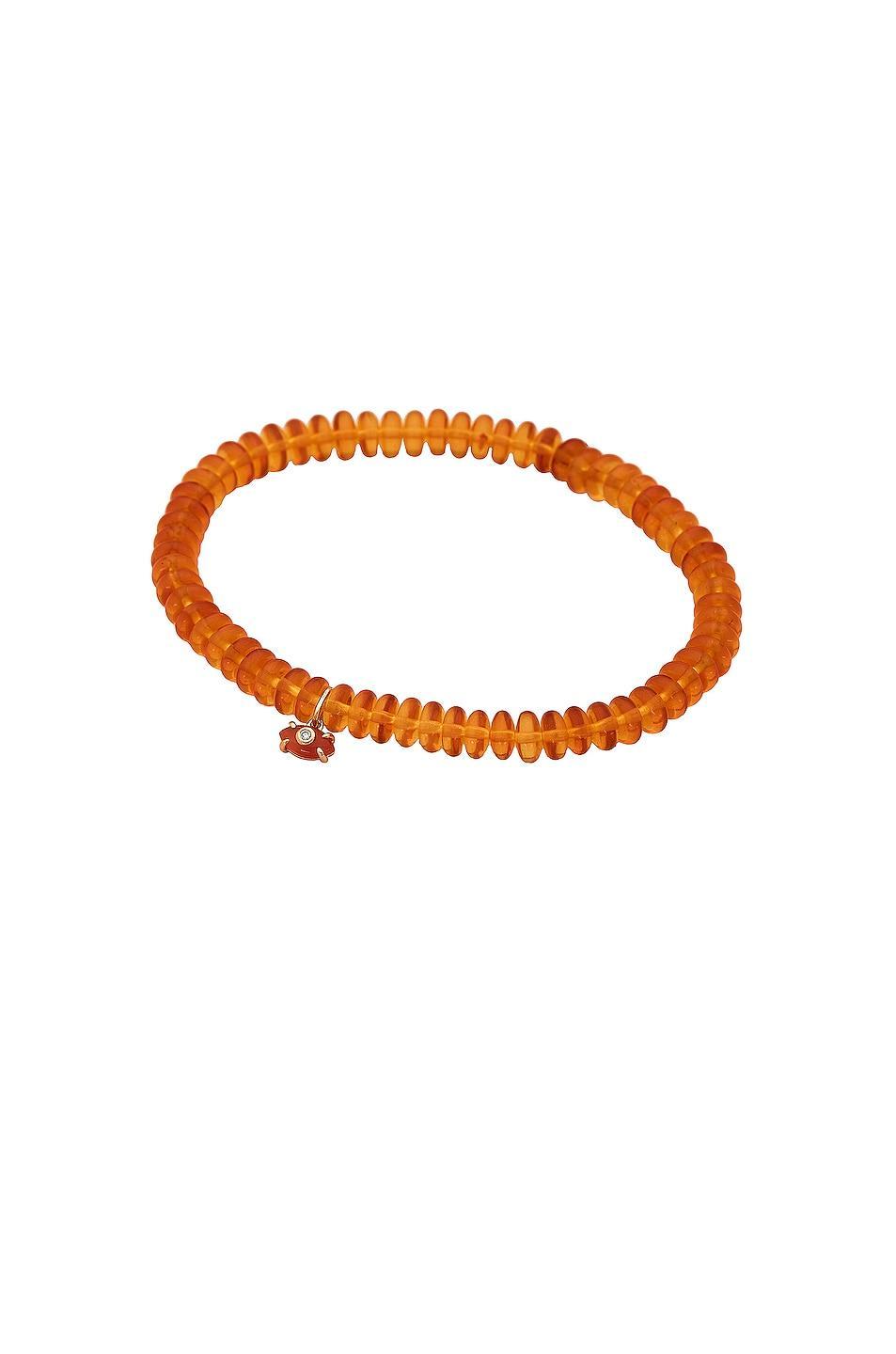 Sydney Evan Evil Eye Charm Beaded Bracelet Burnt Orange.. Product Image