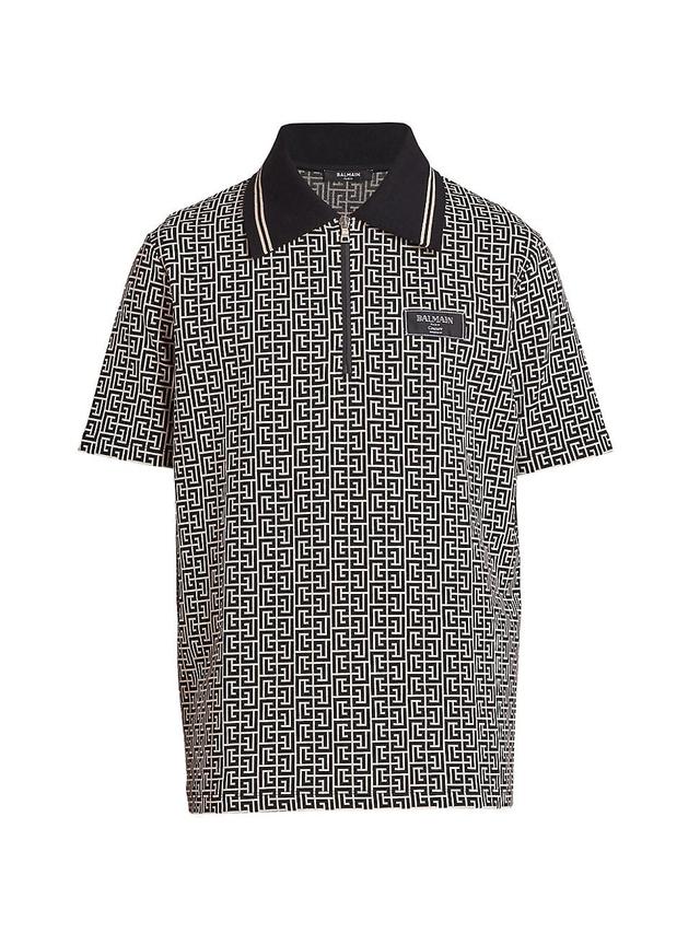 Mens Logo Jacquard Polo Shirt Product Image